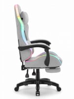 Ігрове крісло для геймерів Cabro C501 світлодіодне тканина сіре