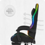 Ігрове геймерське комп'ютерне крісло Cabro C501 світлодіодне чорне-тканина - Зображення 6