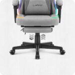 Ігрове геймерське комп'ютерне крісло Cabro C502 тканина світлодіодне сіре - Зображення 9