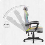 Ігрове геймерське комп'ютерне крісло Cabro C502 тканина світлодіодне сіре - Зображення 10