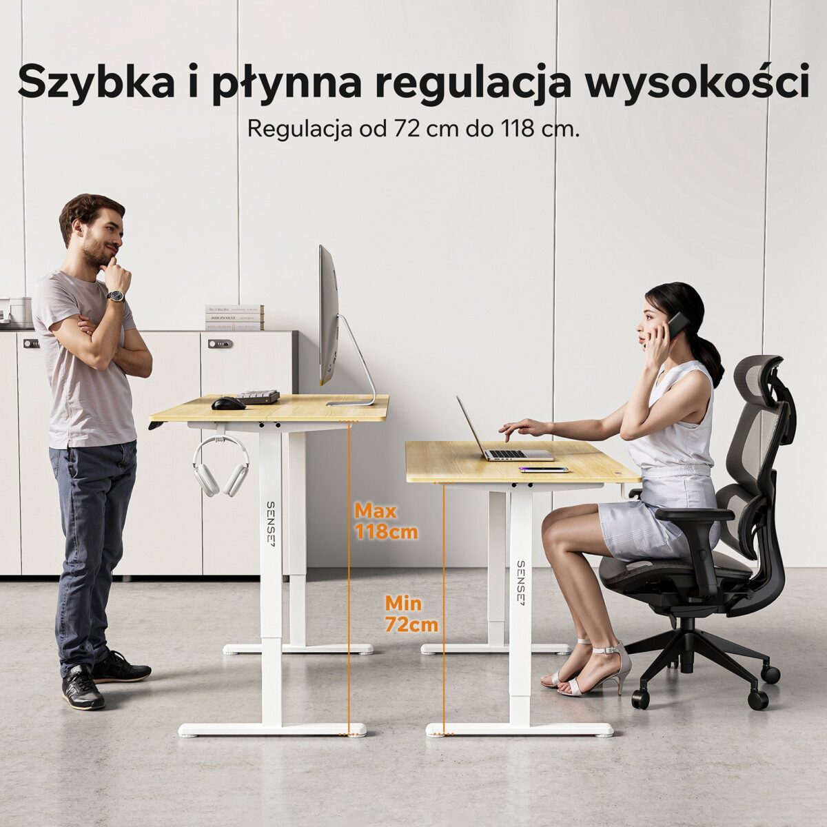 Геймерський комп'ютерний стіл SENSE7 Nojo LIGHT 140 см x 70 см black pine - Зображення 3