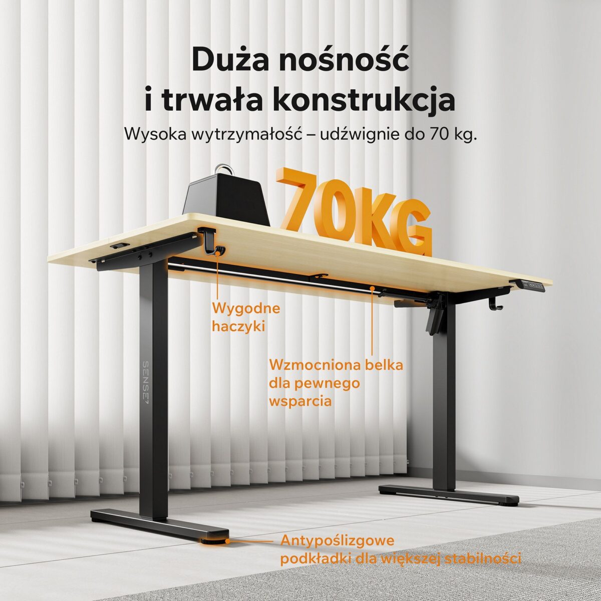 Геймерський комп'ютерний стіл SENSE7 Nojo LIGHT 140 см x 70 см black pine - Зображення 4