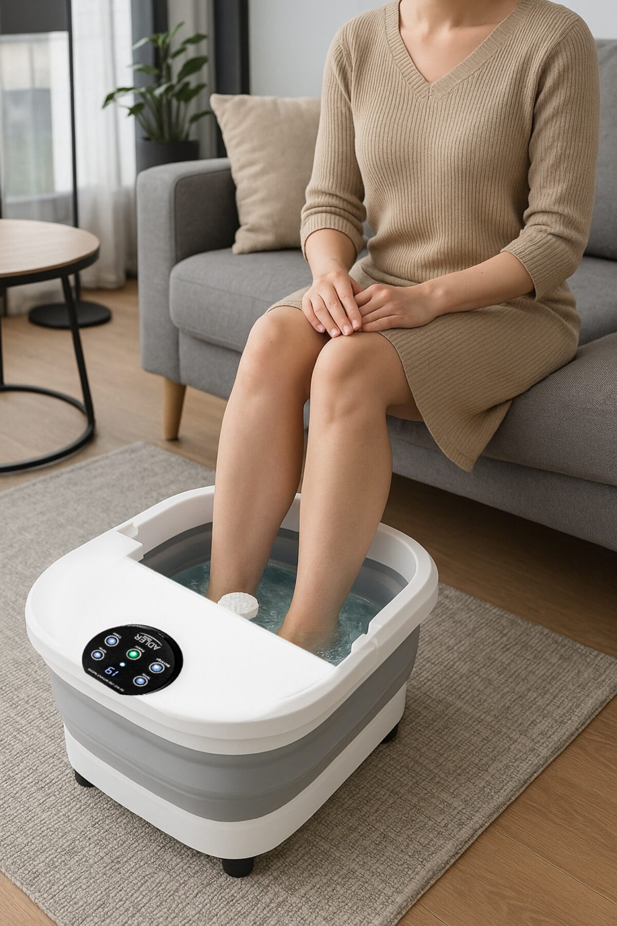 Гідромасажна ваночка для ніг Adler AD 2182 з механічним масажем підігрівом води та світлодіодною панеллю 3.1кг 9.8л 500Вт