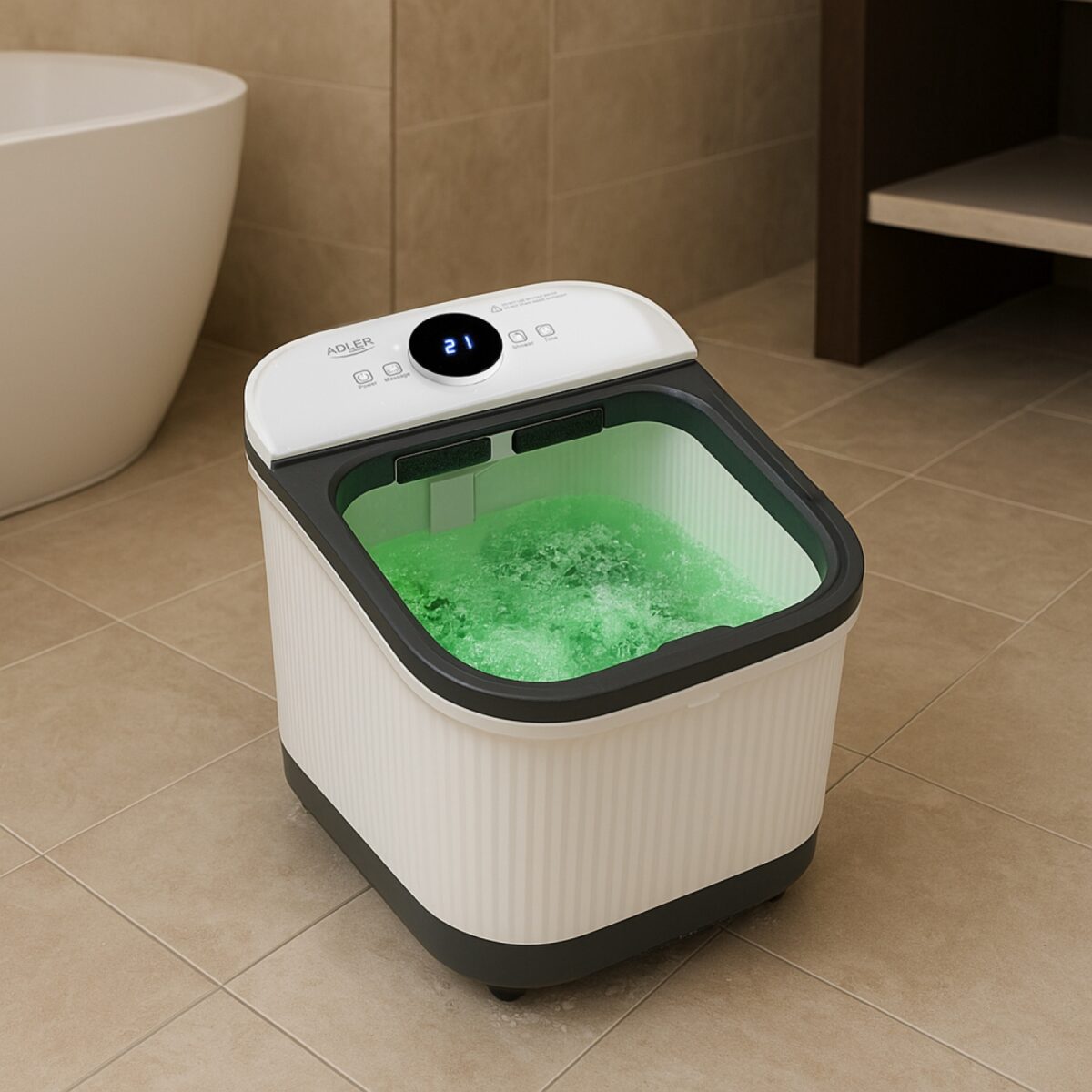 Гідромасажер для ніг Adler AD2184 Deluxe з механічним масажем 4+4 ролики 16.7л