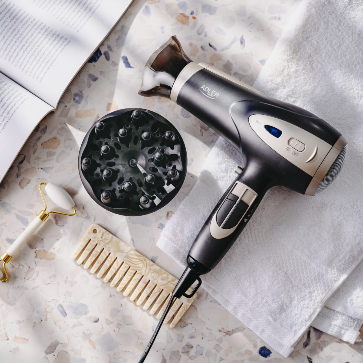Фен іонний з дифузором Adler AD 2248 1800-2200Вт grey champane