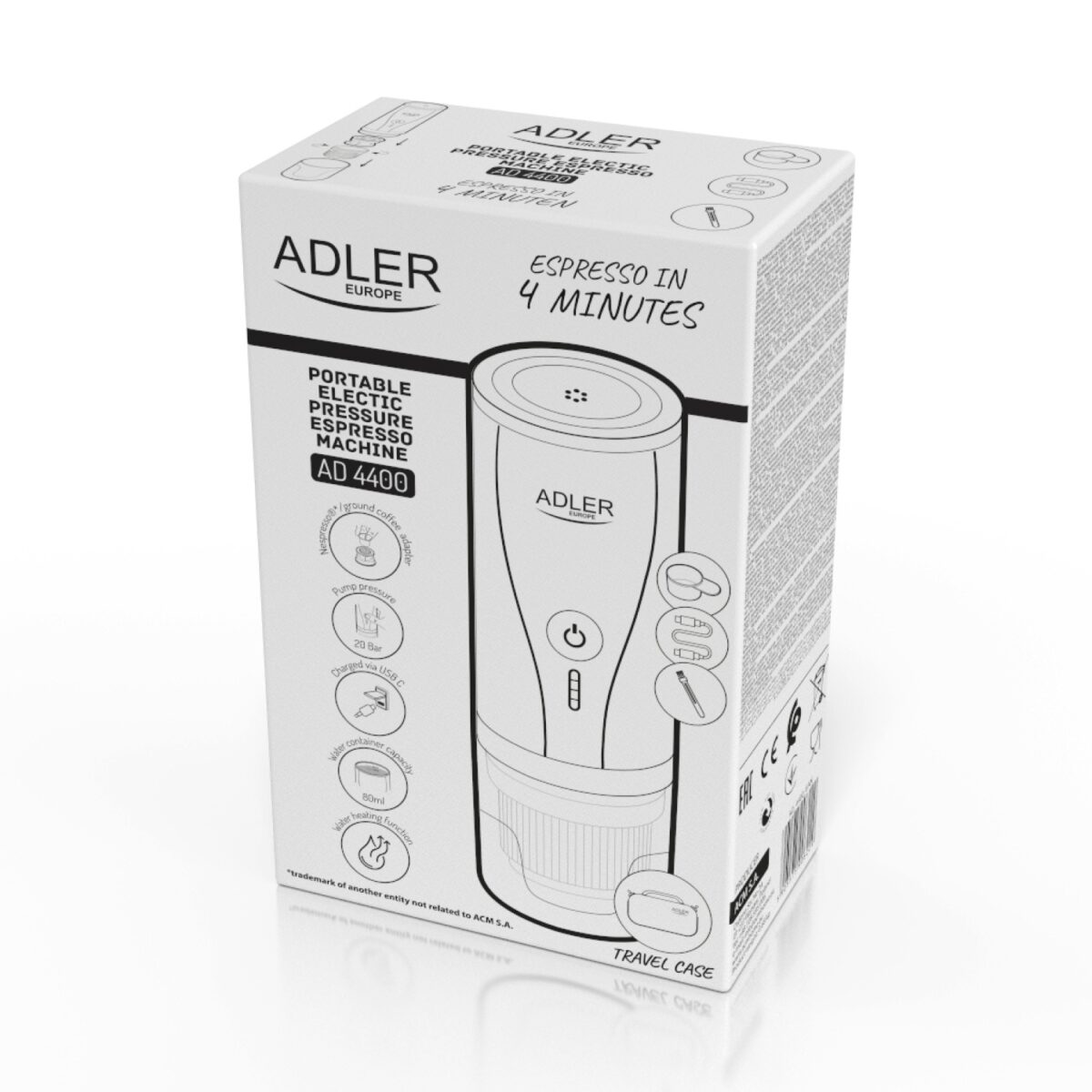 Портативна кавоварка Adler AD 4400 7500mAh 20 BAR USB