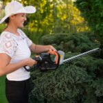 Електричні ножиці до живоплоту паркану із кущів і гілок дерев Adler AD 6814 з довжиною леза 61 см та лазерними лезами