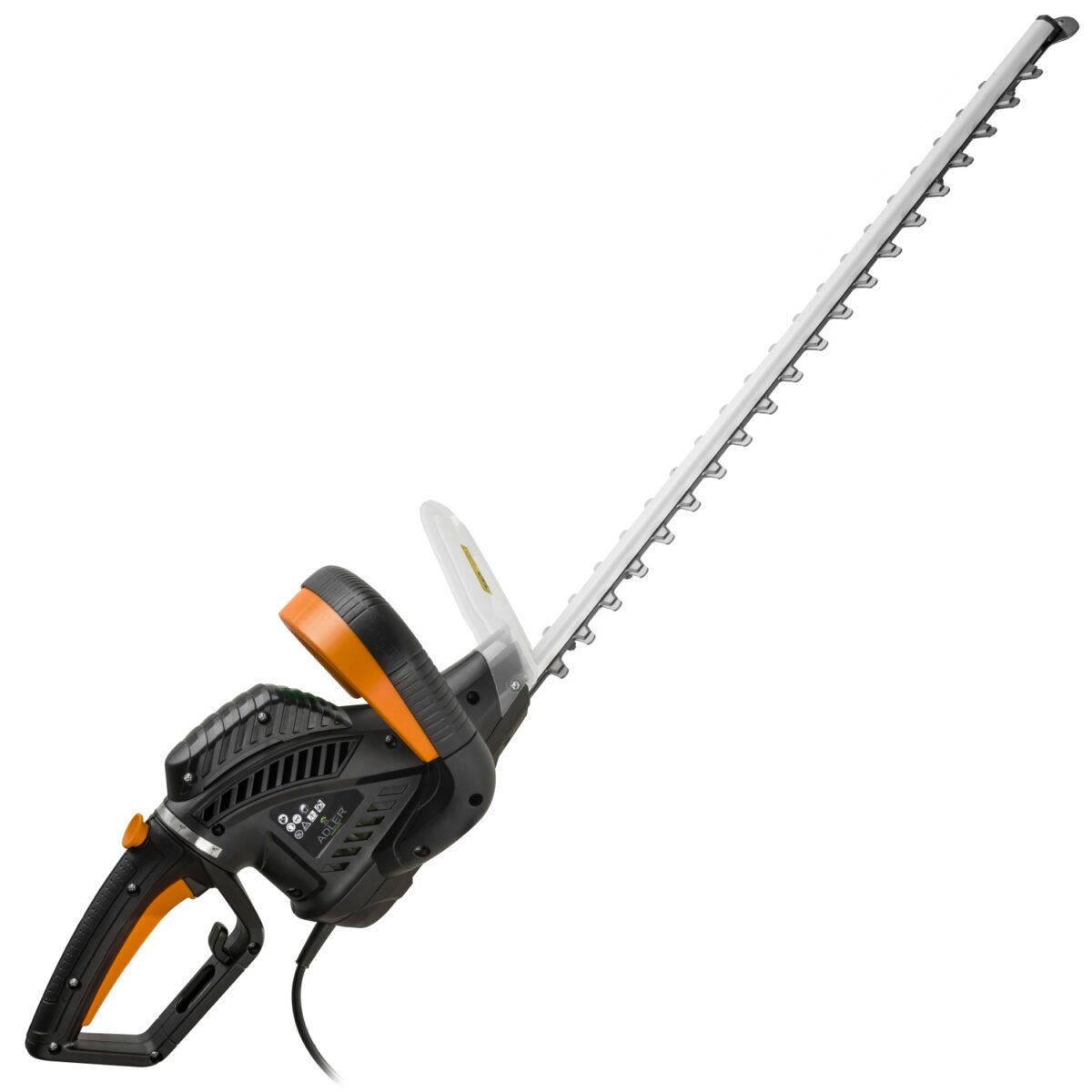 Електричні ножиці до живоплоту паркану із кущів і гілок дерев Adler AD 6814 з довжиною леза 61 см та лазерними лезами