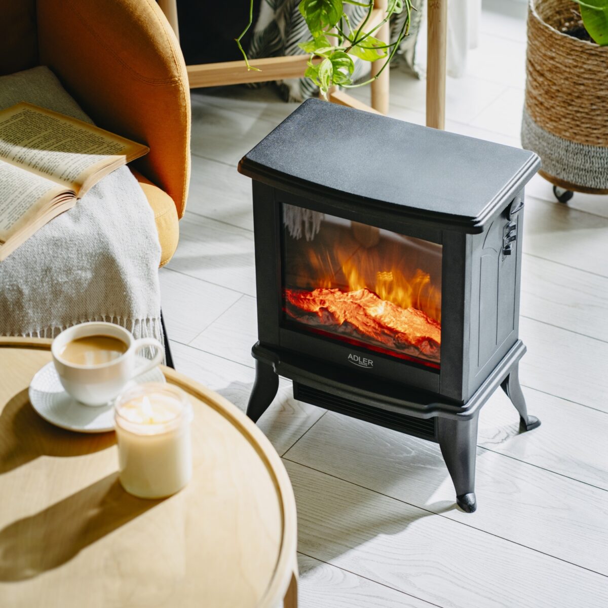 Електричний камін Adler AD 7754: Затишок та тепло з 3D-ефектом полум’я