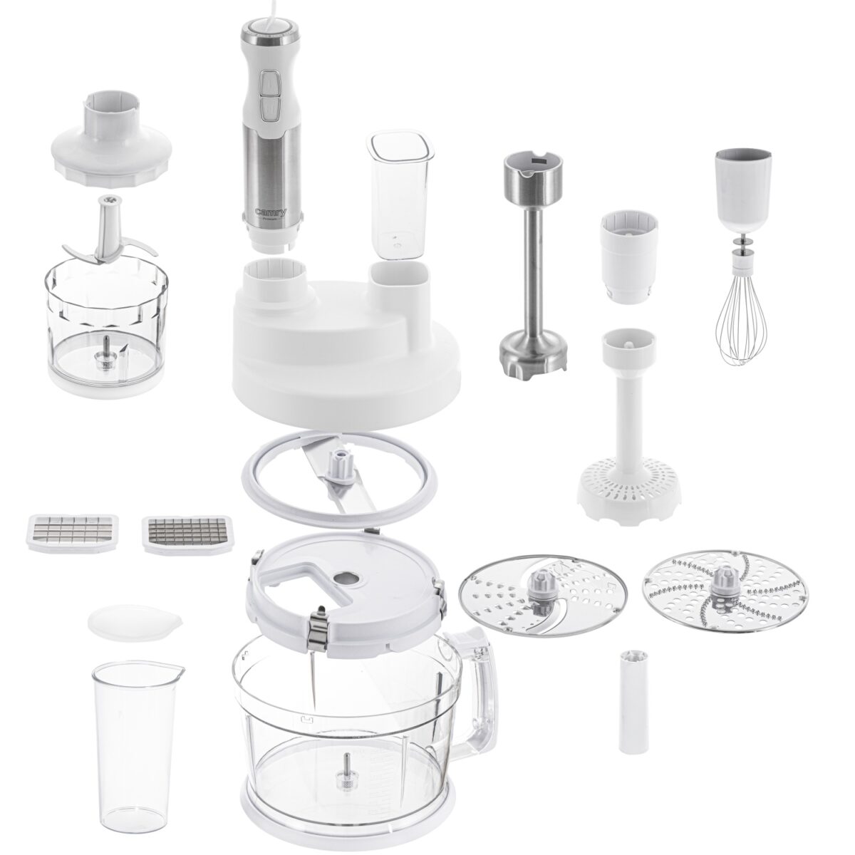 Ручний блендер міксер подрібнювач багатофункціональний набір 14 в 1 для кухні Camry CR 4623 1600 Вт