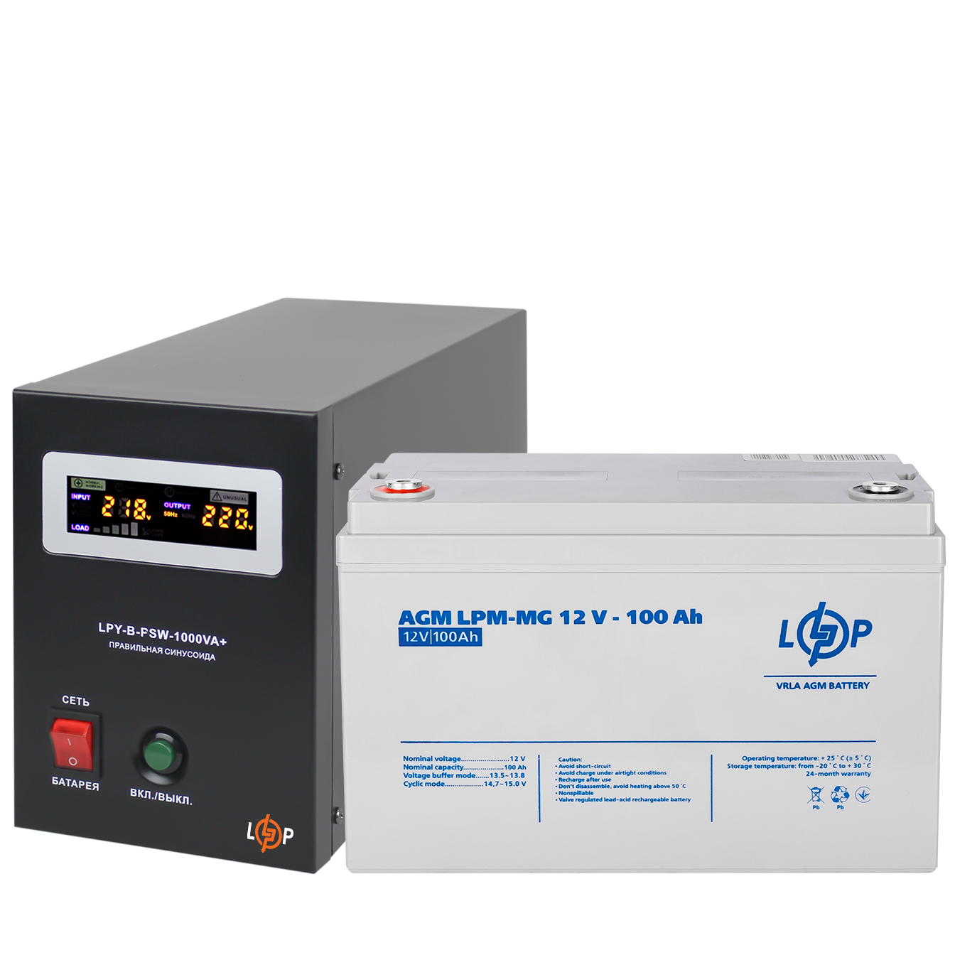 Комплект резервного живлення LP (LogicPower) ДБЖ + мультигелева батарея (UPS B1000 + АКБ MG 1280W) Комплект резервного живлення LP (LogicPower) ДБЖ + мультигелева батарея (UPS B1000 + АКБ MG 1280W)