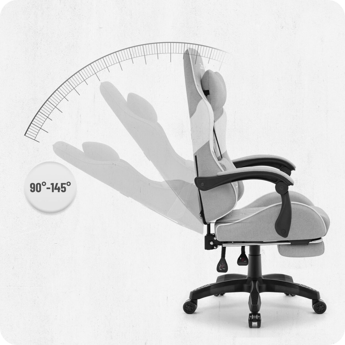 Ігрове геймерське комп'ютерне крісло Cabro C501 сіро-біле тканина - Зображення 6