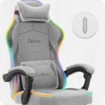 Ігрове геймерське комп'ютерне крісло Cabro C502 тканина світлодіодне сіре - Зображення 6