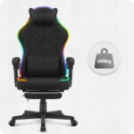 Ігрове комп'ютерне крісло Cabro C502 світлодіодне чорне-тканина - Зображення 8