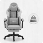 Ігрове геймерське комп'ютерне крісло Cabro C501 сіро-біле тканина - Зображення 8