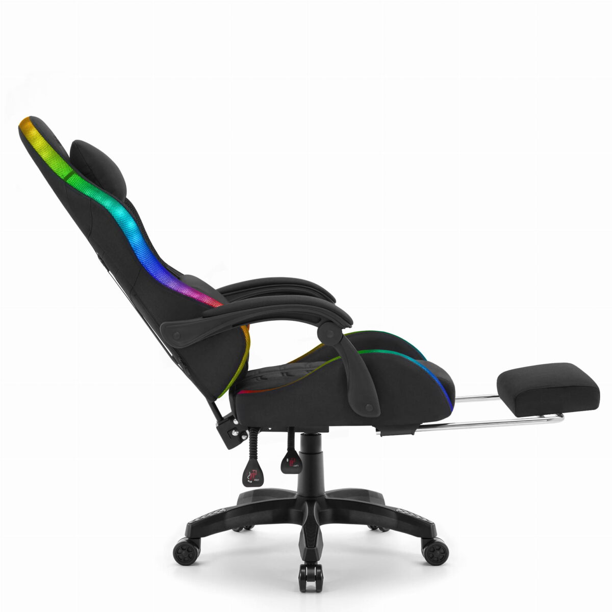 Ігрове геймерське комп'ютерне крісло Cabro C501 світлодіодне чорне-тканина - Зображення 5