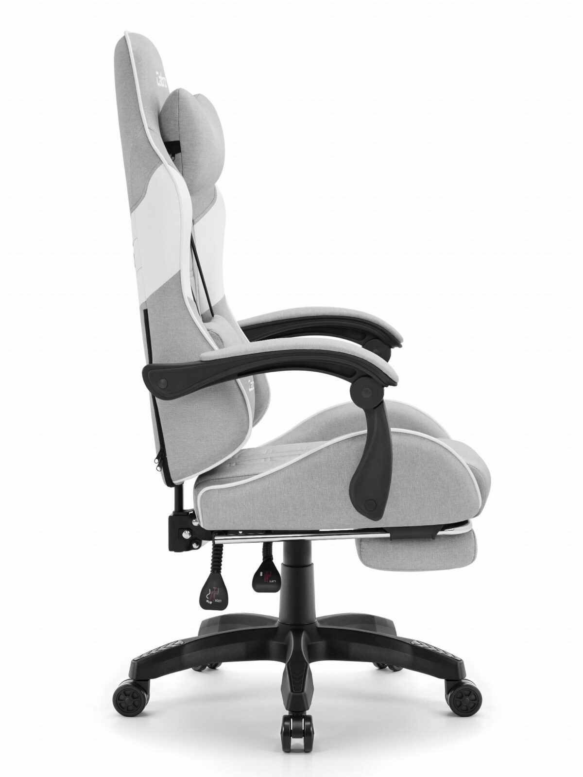 Ігрове геймерське комп'ютерне крісло Cabro C501 сіро-біле тканина - Зображення 4