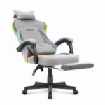 Ігрове геймерське комп'ютерне крісло Cabro C502 тканина світлодіодне сіре - Зображення 4