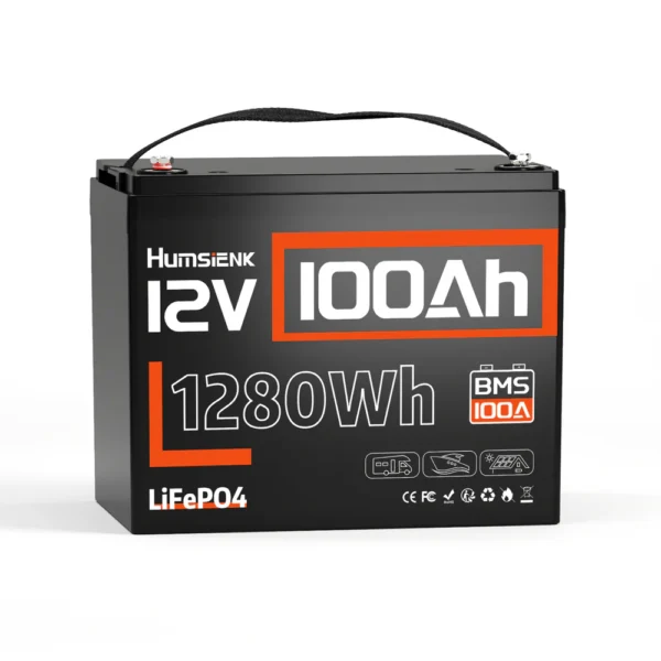 Акумулятор Humsienk MAX LiFePO4 12V 100Ah (HS12V100AH100) 1280 Вт/год 15000+ циклів вбудована BMS 100A IP67