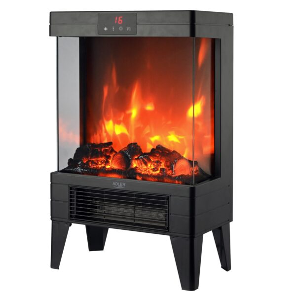 Adler AD 7755 – сучасний світлодіодний електричний камін з пультом дистанційного керування та реалістичним 3D-ефектом полум'я.