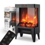 Електричний камін з пультом та ефектом 3D полум'я Adler AD 7755 1000W/2000W LED