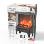 Adler AD 7755 – сучасний світлодіодний електричний камін з пультом дистанційного керування та реалістичним 3D-ефектом полум'я.