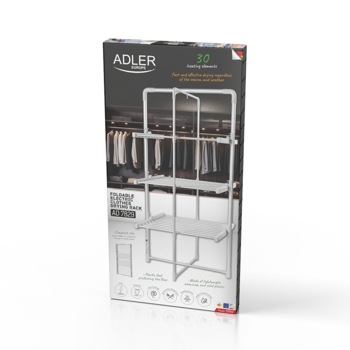 Електрична складна сушарка для білизни Adler AD 7829 300W