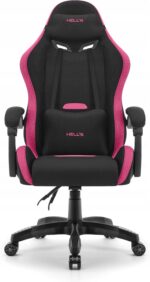 Геймерське комп'ютерне крісло Hell's Chair HC-1012 Black Pink тканина