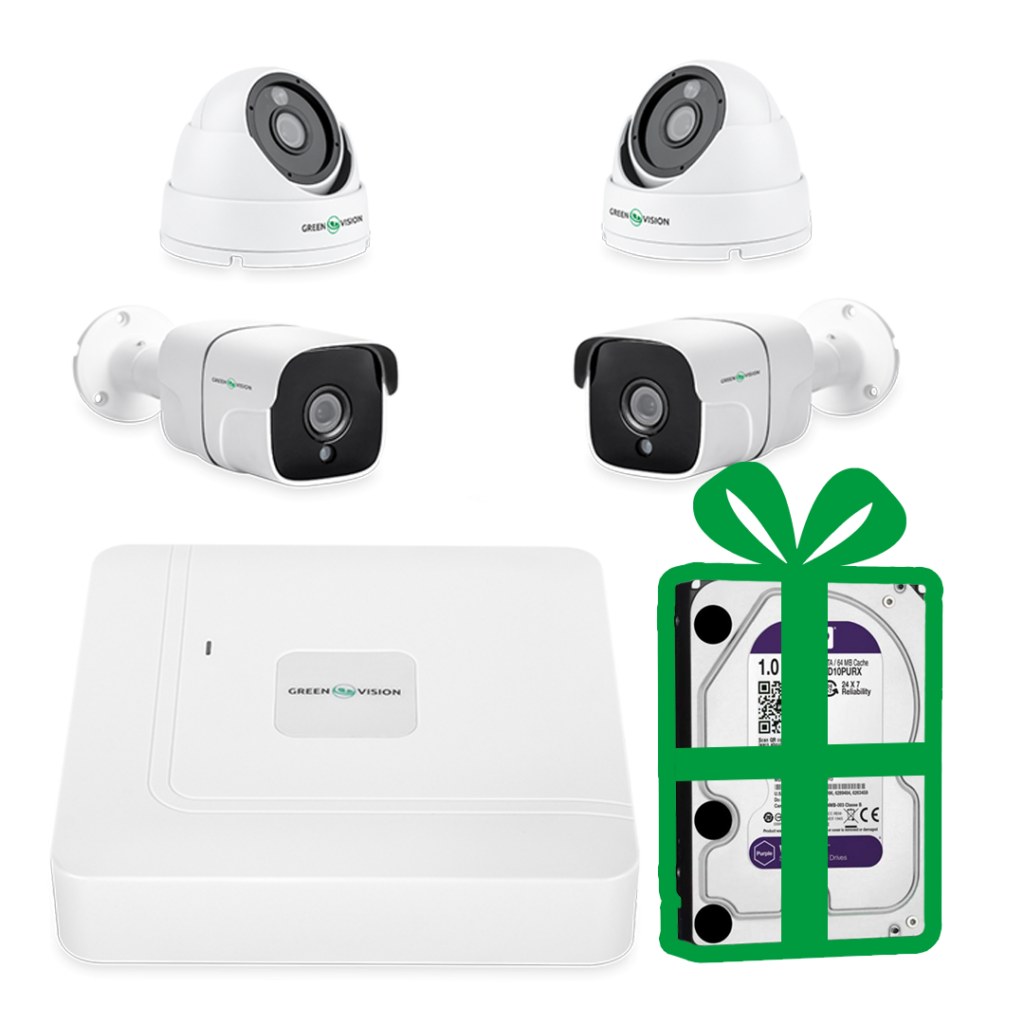 Комплект відеоспостереження на 4 камери GV-K-W66/4 5MP