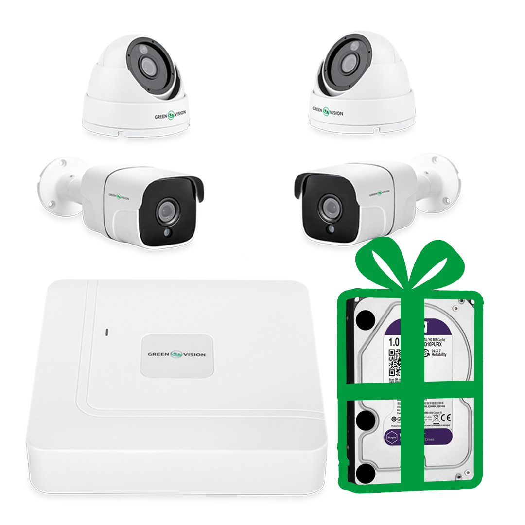 20147_1_D090 Комплект відеоспостереження на 4 камери GV-K-W66/4 5MP