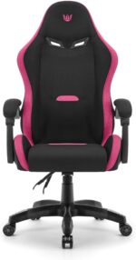 Геймерське комп'ютерне крісло Hell's Chair HC-1012 Black Pink тканина