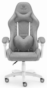 Геймерське комп'ютерне крісло Hell's Chair Rainbow 2.0 Grey тканина