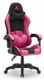 Геймерське комп'ютерне крісло Hell's Chair Rainbow 2.0 Pink Black тканина