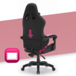 Геймерське комп'ютерне крісло Hell's Chair Rainbow 2.0 Pink Black тканина - Зображення 8