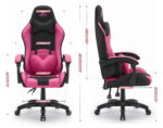 Геймерське комп'ютерне крісло Hell's Chair Rainbow 2.0 Pink Black тканина - Зображення 10