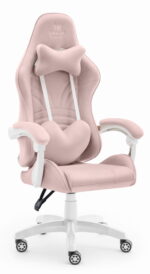 Геймерське комп'ютерне крісло Hell's Chair Rainbow 2.0 Pink тканина
