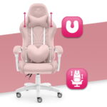 Геймерське комп'ютерне крісло Hell's Chair Rainbow 2.0 Pink тканина - Зображення 6