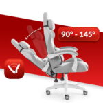 Геймерське ігрове комп'ютерне крісло Hell's Chair HC-1014 Grey White тканина - Зображення 7