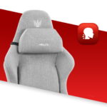 Геймерське ігрове комп'ютерне крісло Hell's Chair HC-1014 Grey White тканина - Зображення 8