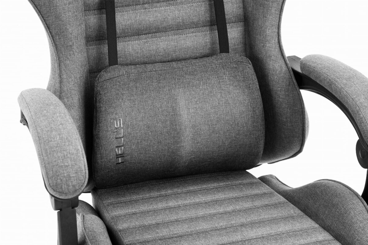 Геймерське комп'ютерне крісло Hell's Chair HC-1003 2.0 Grey Black тканина - Зображення 5