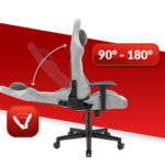 Геймерське комп'ютерне крісло Hell's Chair HC-1006 Grey Black тканина - Зображення 6