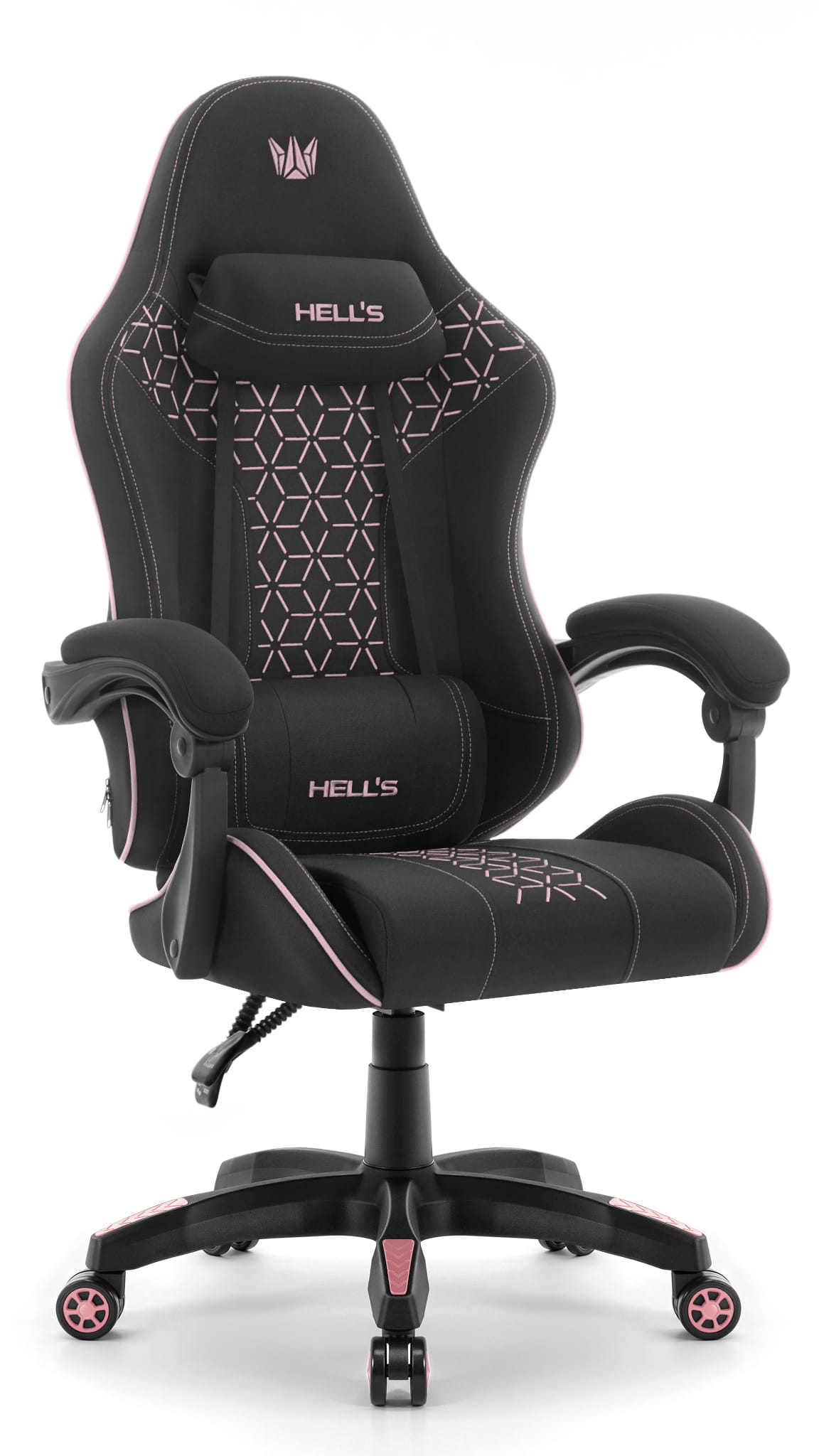 Fotel-gamingowy-Hells-Chair-HC-1008-2.0-Black-Pink-Czarny-Rozowy-Tkanina-Mesh Геймерське ігрове комп'ютерне крісло Hell's Chair HC-1008 Black Pink 2.0 тканина/сітка
