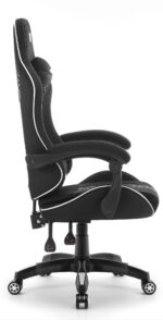 Геймерське ігрове комп'ютерне крісло Hell's Chair HC-1008 Black White 2.0 тканина/сітка - Зображення 3