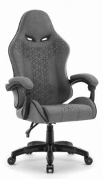 Геймерське ігрове комп'ютерне крісло Hell's Chair HC-1008 Grey Black 2.0 тканина/сітка - Зображення 2
