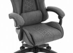 Геймерське ігрове комп'ютерне крісло Hell's Chair HC-1008 Grey Black 2.0 тканина/сітка - Зображення 6