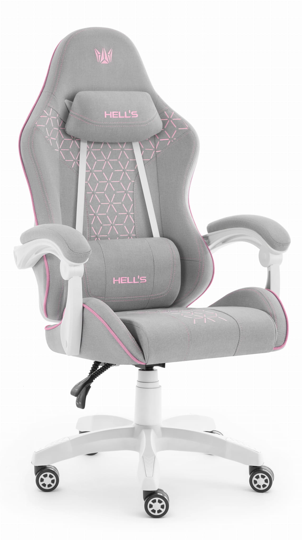 Fotel-gamingowy-Hells-Chair-HC-1008-2.0-Grey-Pink-Szary-Rozowy-Tkanina-Mesh Геймерське ігрове комп'ютерне крісло Hell's Chair HC-1008 Grey Pink 2.0 тканина/сітка
