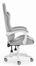 Геймерське ігрове комп'ютерне крісло Hell's Chair HC-1008 Grey White 2.0 тканина/сітка - Зображення 4