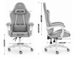 Геймерське ігрове комп'ютерне крісло Hell's Chair HC-1008 Grey White 2.0 тканина/сітка - Зображення 8