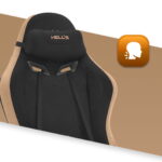 Геймерське ігрове комп'ютерне крісло Hell's Chair HC-1012 Black Biege тканина/замша - Зображення 7