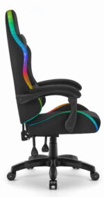 Геймерське ігрове комп'ютерне крісло Hell's Chair HC-1012 Black LED RGB тканина - Зображення 3